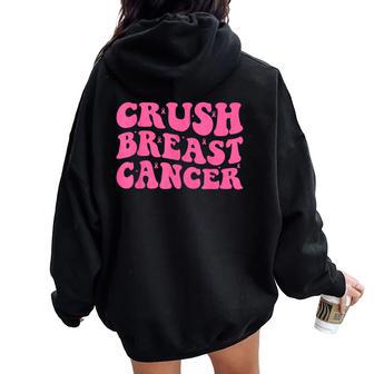 Groovy Crush Breast Cancer Awareness Boys Women Oversized Hoodie Back Print - Thegiftio UK