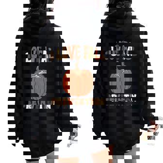 Groovy I Love Fall Prevention Thanksgiving Nurse Ot Slp Pta Women Oversized Hoodie Back Print - Monsterry