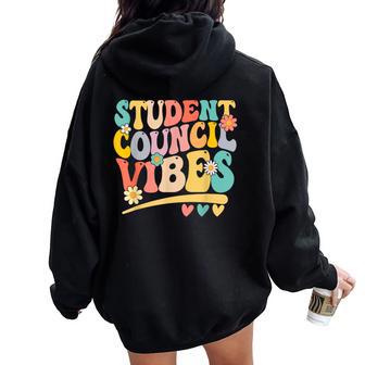Groovy Student Council Vibes Retro School Student Council Women Oversized Hoodie Back Print - Thegiftio UK