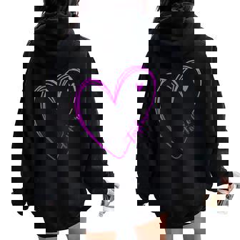Groovy Taylor First Name I Love Taylor Girl With Heart Women Oversized Hoodie Back Print - Thegiftio UK