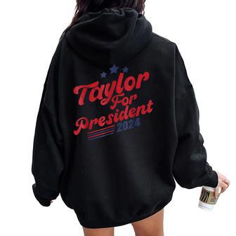 Groovy Taylor For President 2024 Women Oversized Hoodie Back Print - Thegiftio UK