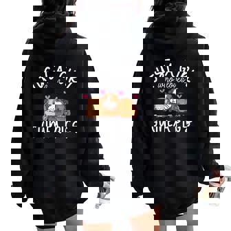 Guinea Pig Girl Who Loves Guinea Pigs Guinea Pig Women Oversized Hoodie Back Print | Mazezy