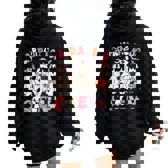 Halloween Cardiac Boo Crew Cardiology Nurse Ghost Women Oversized Hoodie Back Print - Thegiftio