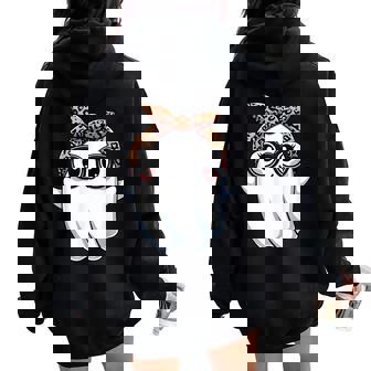 Halloween Ghost Glasses Boo Spooky Season Toddler Girl Women Oversized Hoodie Back Print - Thegiftio UK