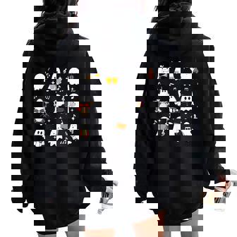 Halloween Music Teacher Ghost Playing Musical Instruments Women Oversized Hoodie Back Print | Seseable UK