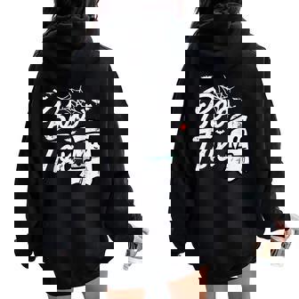 Halloween Nurse Boo Tox Botox Costume Scrub Top Women Women Oversized Hoodie Back Print - Monsterry