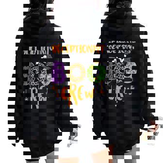 Halloween Receptionist Boo Crew Front Desk Costume Men Women Oversized Hoodie Back Print - Thegiftio