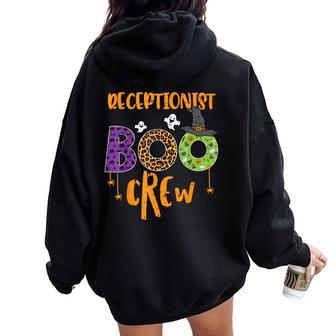 Halloween Receptionist Boo Crew Front Desk Costume Men Women Oversized Hoodie Back Print - Thegiftio UK