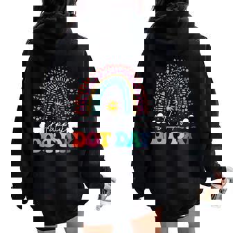 Happy Dot Day Colorful Rainbow Girls Boys Youth Polka Dot Women Oversized Hoodie Back Print - Thegiftio UK
