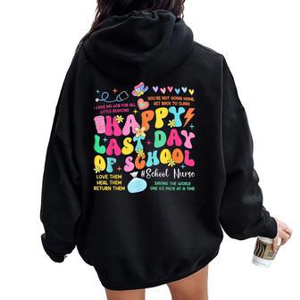 Happy Last-Day Of School School Nurse Summer Vacation Women Oversized Hoodie Back Print - Monsterry