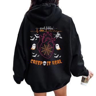 Heart Anatomy Anatomical Heart Halloween Nurse Women Oversized Hoodie Back Print - Thegiftio UK