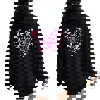 Heart Taylor Things Personalized Name I Love Taylor Girl 70S Women Oversized Hoodie Back Print - Thegiftio UK