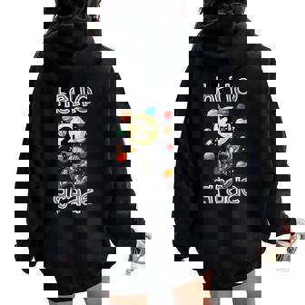Hello 2Nd Grade Back To School Space Theme Second Grade Women Oversized Hoodie Back Print - Seseable