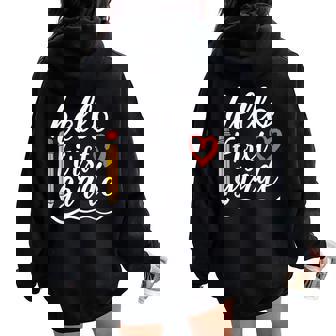 Hello First Grade Teacher 1St Grade Back To School Women Oversized Hoodie Back Print - Seseable