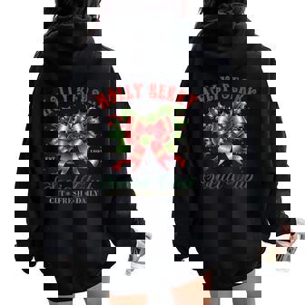 Holly Berry Social Club Cut Fresh Daily Christmas Men Women Women Oversized Hoodie Back Print - Monsterry