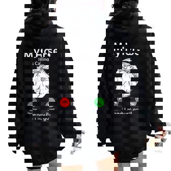 My Horse Is Calling And I Must Go Fun Horse Lover Equestrian Women Oversized Hoodie Back Print - Thegiftio UK