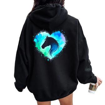 Horse Heart Horse Girl Horse Riding Horseback Women Oversized Hoodie Back Print - Thegiftio UK