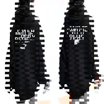 I'm With Butterfly Halloween Costume Party Matching Couple Women Oversized Hoodie Back Print - Thegiftio UK