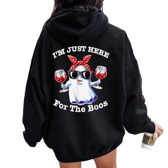 I'm Just Here For The Boos Halloween Ghost Cute Women Oversized Hoodie Back Print - Thegiftio UK