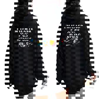 I'm The Master Of Cues & Chaos Drama Musical Theatre Teacher Women Oversized Hoodie Back Print | Seseable UK