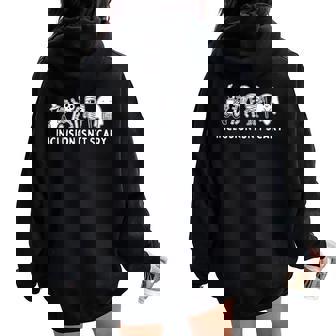 Inclusion Isn't Scary Teacher Skeleton Ghost Cute Women Oversized Hoodie Back Print - Thegiftio UK