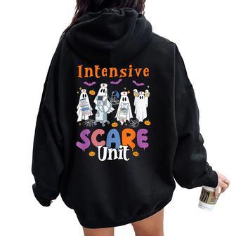 Intensive Scare Unit Icu Boo Crew Nicu Picu Nurse Tech Women Oversized Hoodie Back Print - Thegiftio UK