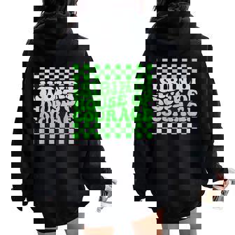Isibindi House Of Courage Green Retro Groovy Social Isibindi Women Oversized Hoodie Back Print - Thegiftio UK