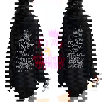 It's My Birthday Queen African American Afro Black Women Women Oversized Hoodie Back Print - Thegiftio UK