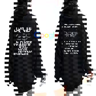 Je N'ai Pas Besoin De Google Ma Fille Sait Tout Women Oversized Hoodie Back Print - Cadeauxyz