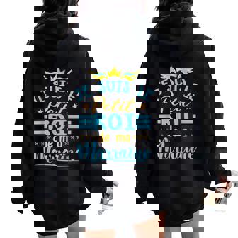 Je Suis Le Petit Roi De Ma Marraine Filleul Sweat à capuche oversize pour femme avec imprimé dans le dos - Cadeauxyz