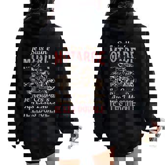 Je Suis Une Motarde Idée Humour Cadeau Moto Cross Sweat à capuche oversize pour femme avec imprimé dans le dos - Cadeauxyz