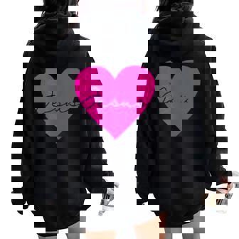 I Have Jesus In My Heart Sacred Heart Of Jesus Prayer Women Oversized Hoodie Back Print - Monsterry