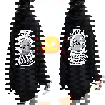 Just A Girl Who Loves Chicken Nuggets Chicken Nugget Lover Women Oversized Hoodie Back Print - Thegiftio