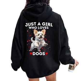 Just A Girl Who Loves Dogs Women Oversized Hoodie Back Print - Thegiftio UK
