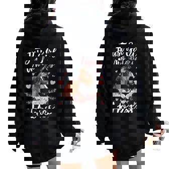Just A Girl Who Loves Horses Vintage Horse Women Oversized Hoodie Back Print | Mazezy