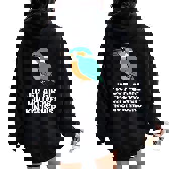 Just A Girl Who Loves Martín Pescadores Pájaros Women Oversized Hoodie Back Print - Regaloses
