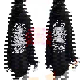 Just A Girl Who Loves Pigs Women Oversized Hoodie Back Print | Mazezy