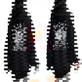 Just A Girl Who Loves Ramen And Boba Ramen Boba Bubble Women Oversized Hoodie Back Print - Thegiftio