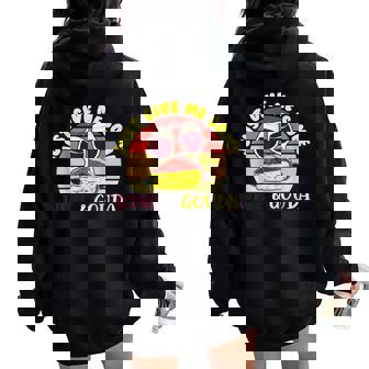 Just Give Me Some Wine And Gouda Cheesemonger Cheese Lover Women Oversized Hoodie Back Print - Monsterry
