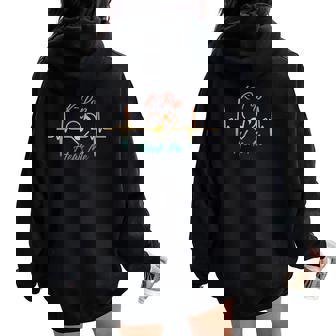 K-Pop Heals Me Heartbeat Amante Del K-Pop De Música Retro Cuello Women Oversized Hoodie Back Print - Regaloses