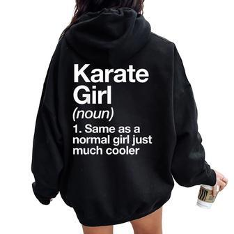 Karate Girl Definition & Sassy Sports Martial Arts Women Oversized Hoodie Back Print - Monsterry CA