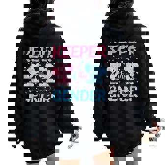 Keeper Of The Gender For Gender Reveal Elephant Women Oversized Hoodie Back Print - Seseable