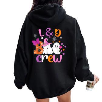 L&D Boo Crew Halloween Matching Labor & Delivery Nurse Women Oversized Hoodie Back Print - Thegiftio UK