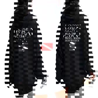 Latitude And Longitude Of Roatan Scuba Dive Women Oversized Hoodie Back Print - Monsterry