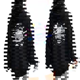 Learning Is Out Of This World Space Planets Teacher Student Women Oversized Hoodie Back Print - Thegiftio UK