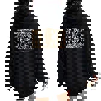 Leopard Lightning Bolt Game Day Football Mama Season Women Oversized Hoodie Back Print - Thegiftio