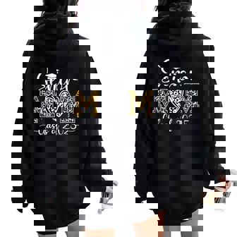 Leopard Senior Mom 2025 Class Of 2025 Graduate Women Oversized Hoodie Back Print | Seseable UK