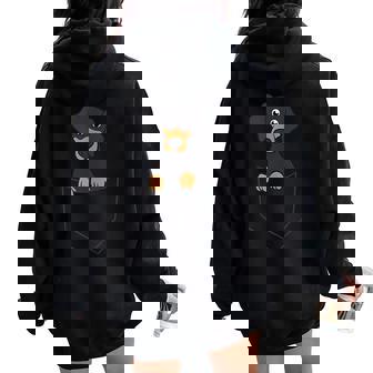 Lindo Perro Salchicha En El Bolsillo Dueño De Un Perro Cuello Women Oversized Hoodie Back Print - Regaloses
