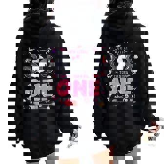 Our Little Boo Is Turning One 1St Birthday Outfit Girl Women Oversized Hoodie Back Print - Thegiftio