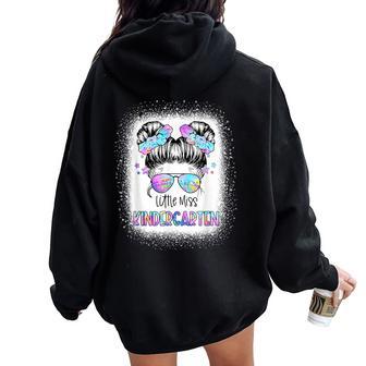 Little Miss Kindergarten First Day Of School 1St Day Girls Women Oversized Hoodie Back Print - Thegiftio UK